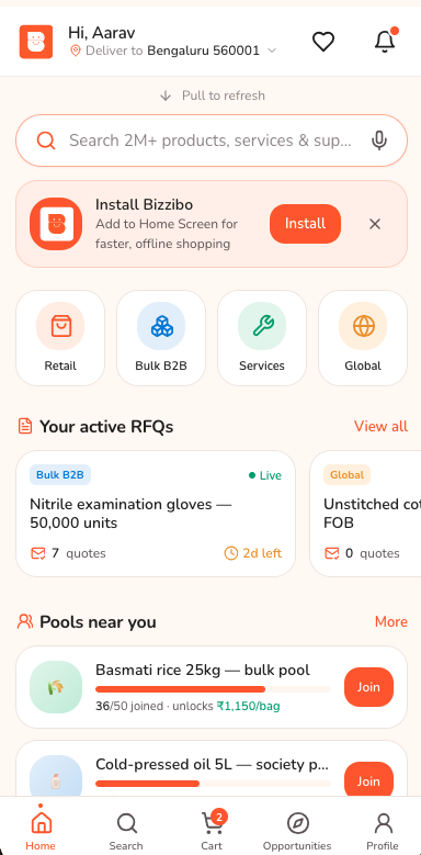 Bizzibo Buyer mobile app